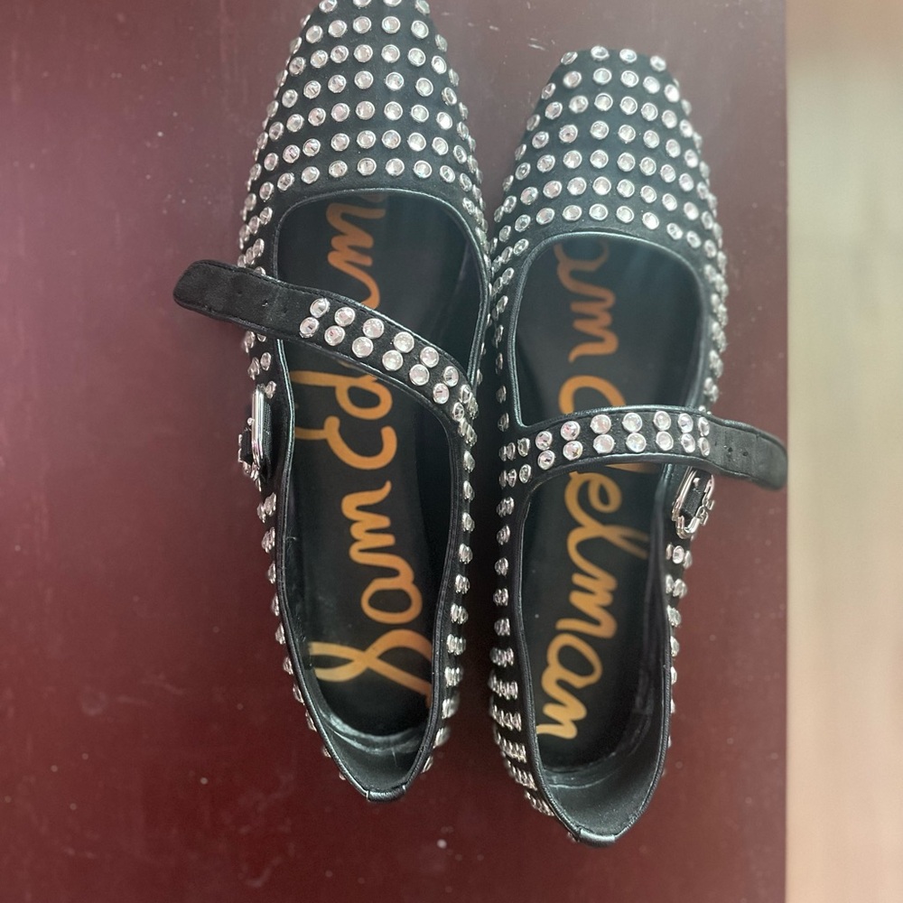 Sam Edelman Black Studded Mary Jane Flats